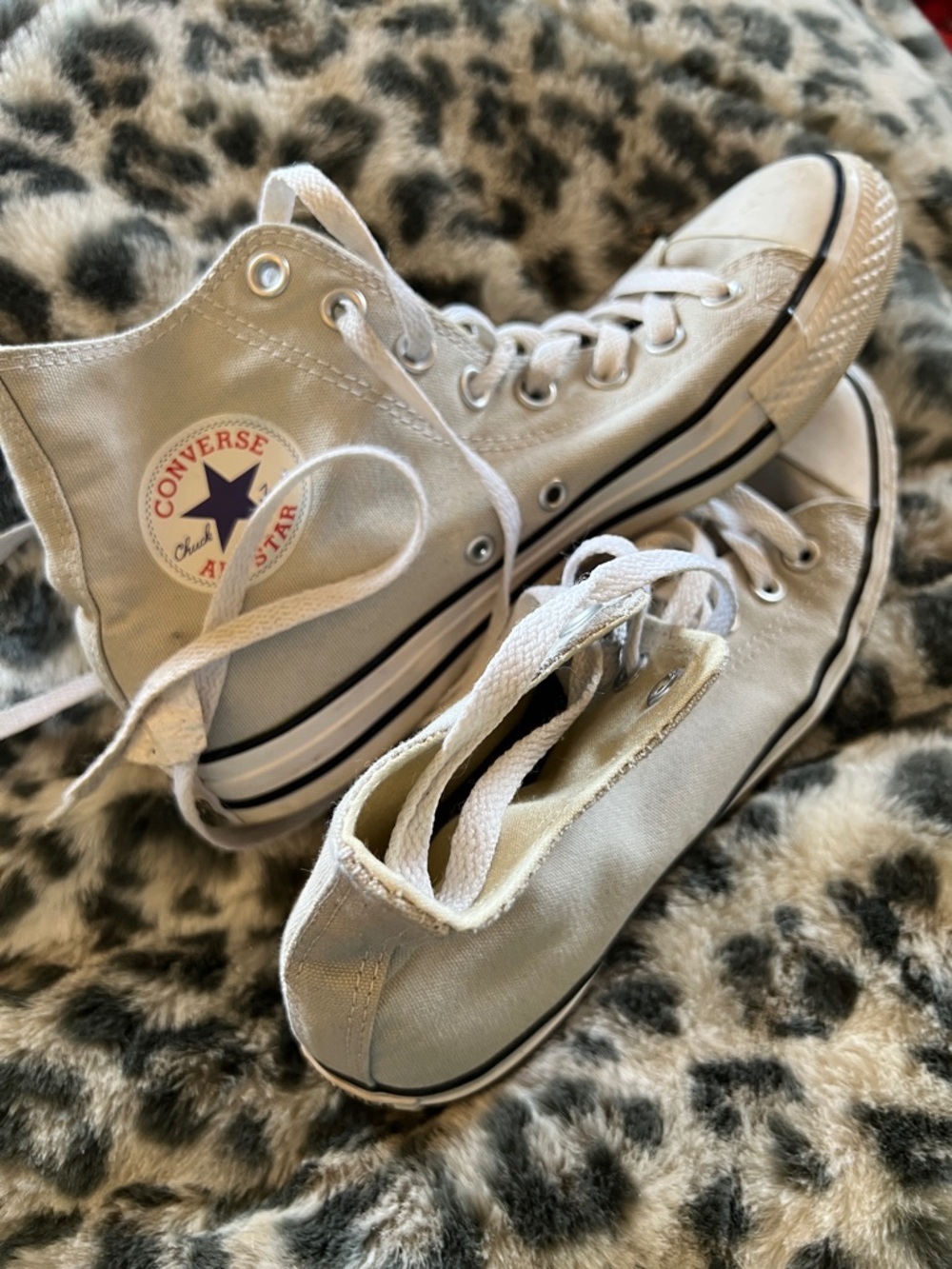 Converse High Top Sneakers - Light Gray & White